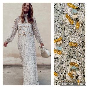 Zara Long Sequin Full Beaded Dress Limited Edition